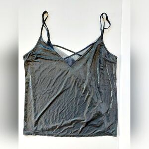 Charcoal Gray/Silver Camisole‎ Blouse size Medium Victoria's Secret Boudoir